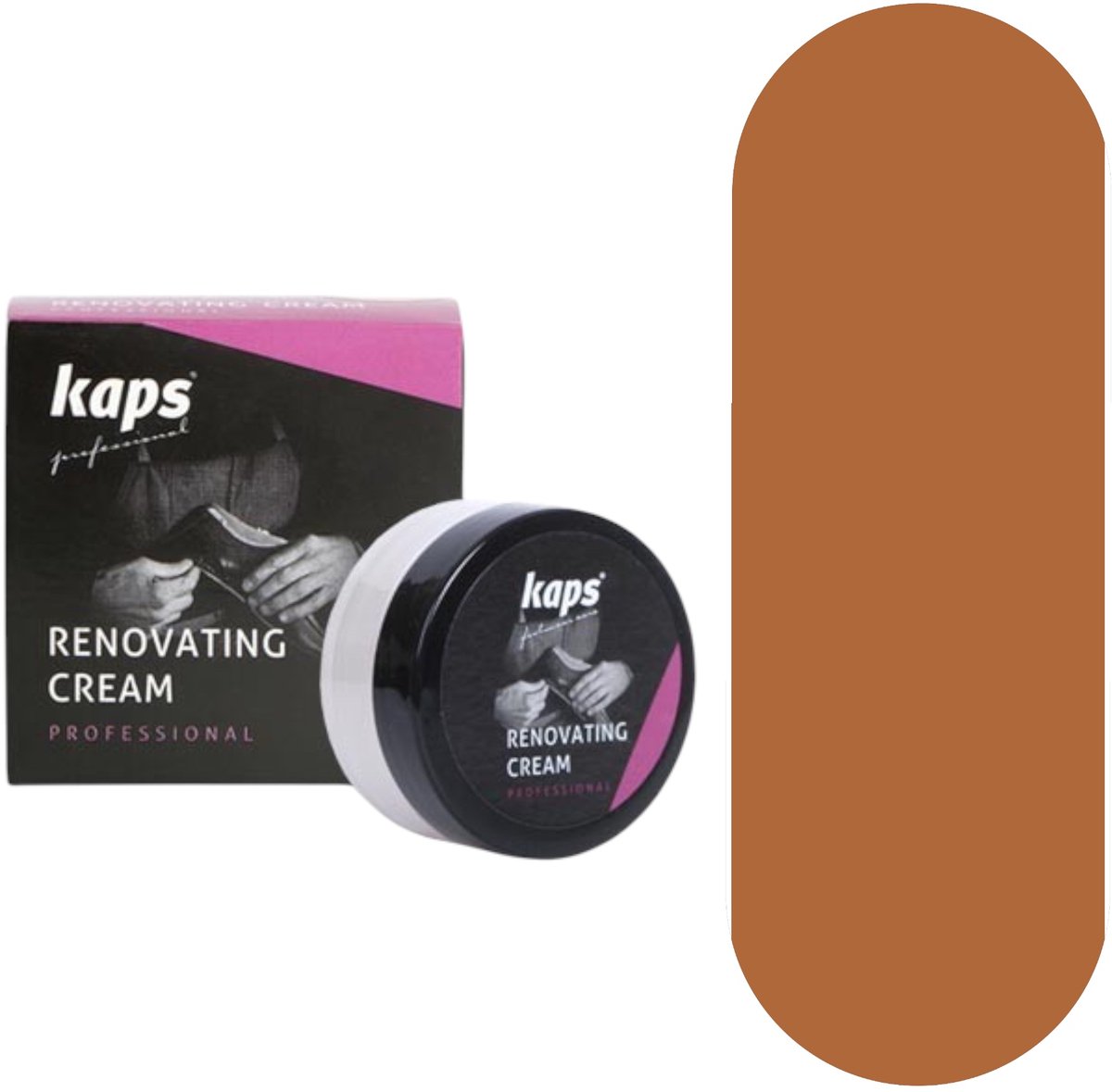 Kaps renovating pasta vult beschadigingen van het leer en blijft soepel - (109) Gazelle Bruin - 25ml