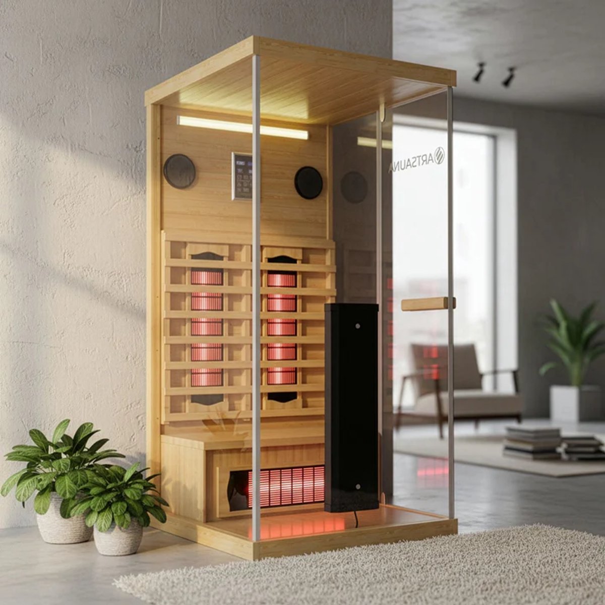 Sauna / Infraroodcabine / Infraroodsauna Göteborg - 90x90x190cm - 1-persoons thumbnail 5