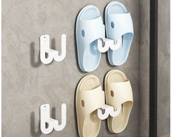 4 stuks Shoe Hooks - Wall Mounted Hanging Shoe Rack | Hanging Shoe Holder | Multifunctional Slippers Organizer Over The Door | Without Drilling Drying Shoe Hanger Rack for Narrow Space Cabinet Bathroom