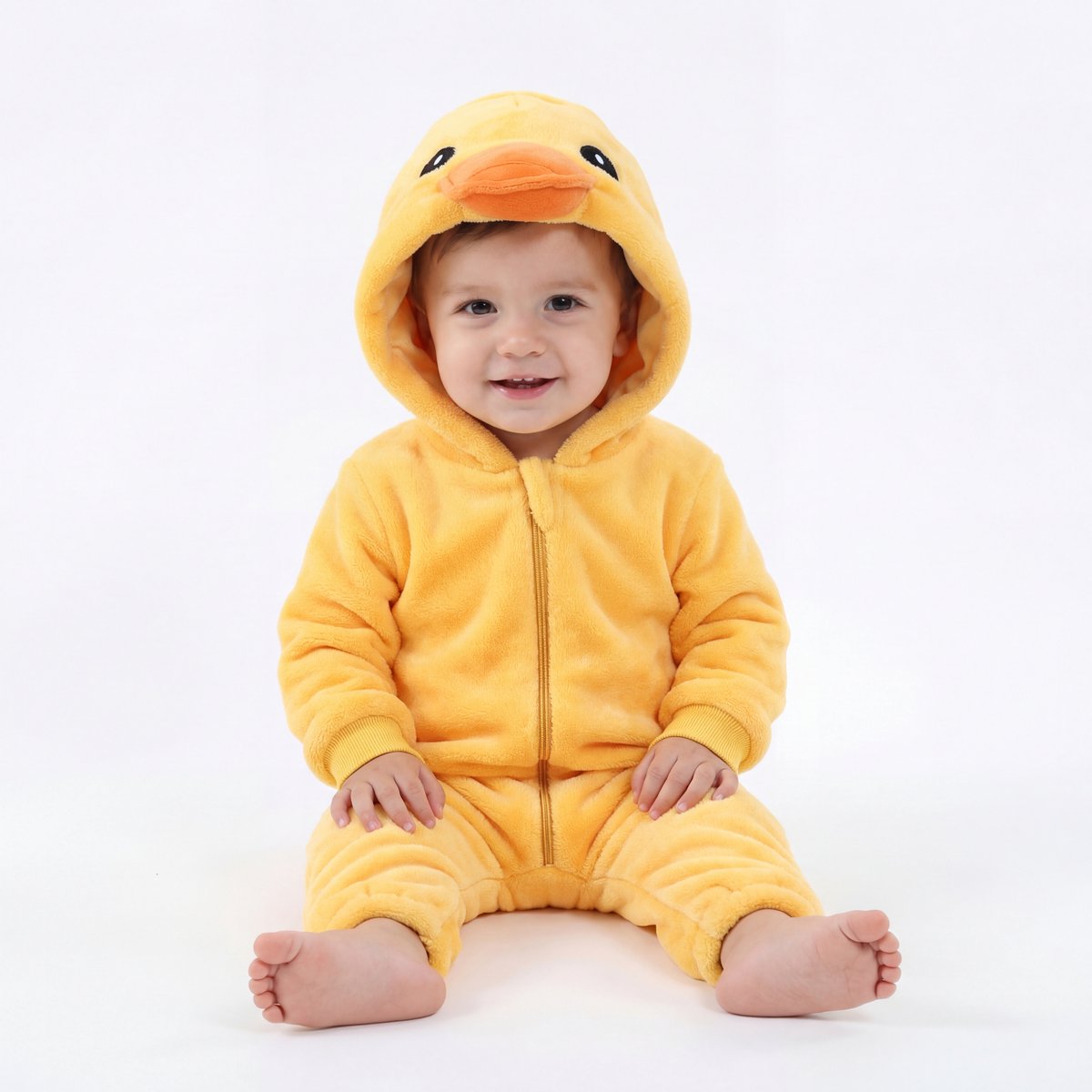 JAXY Baby Onesie - Carnavalskleding Kinderen - Verkleedkleren Jongen en Meisje - Verkleedkleding Kind - Romper - EU 104/110 (label 120) - Eend