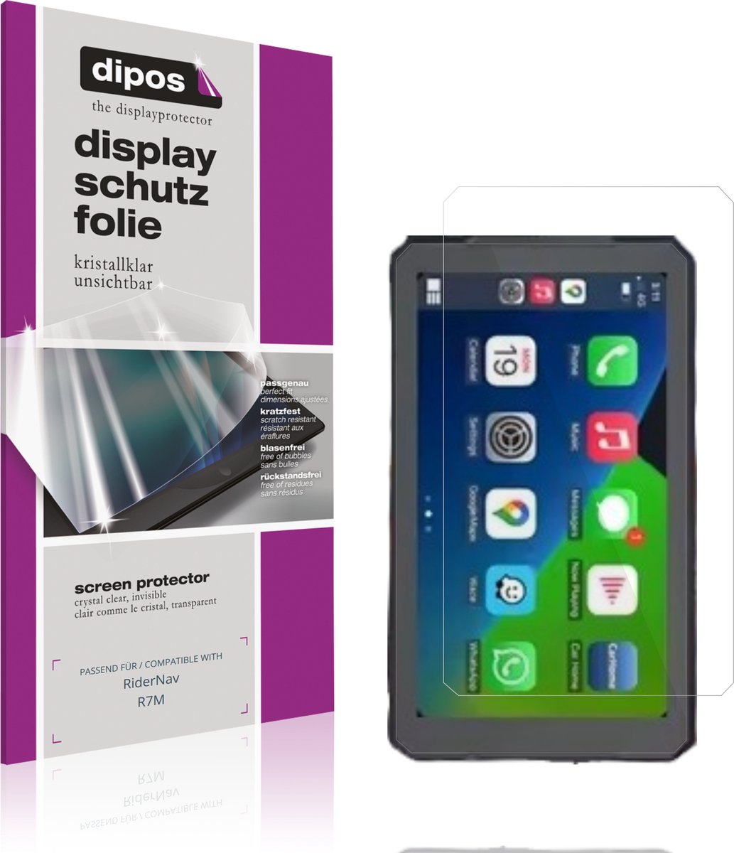 dipos – 2x Beschermfolie geschikt voor RiderNav R7M | Krasbestendige & heldere Screenprotector Ultra-Thin