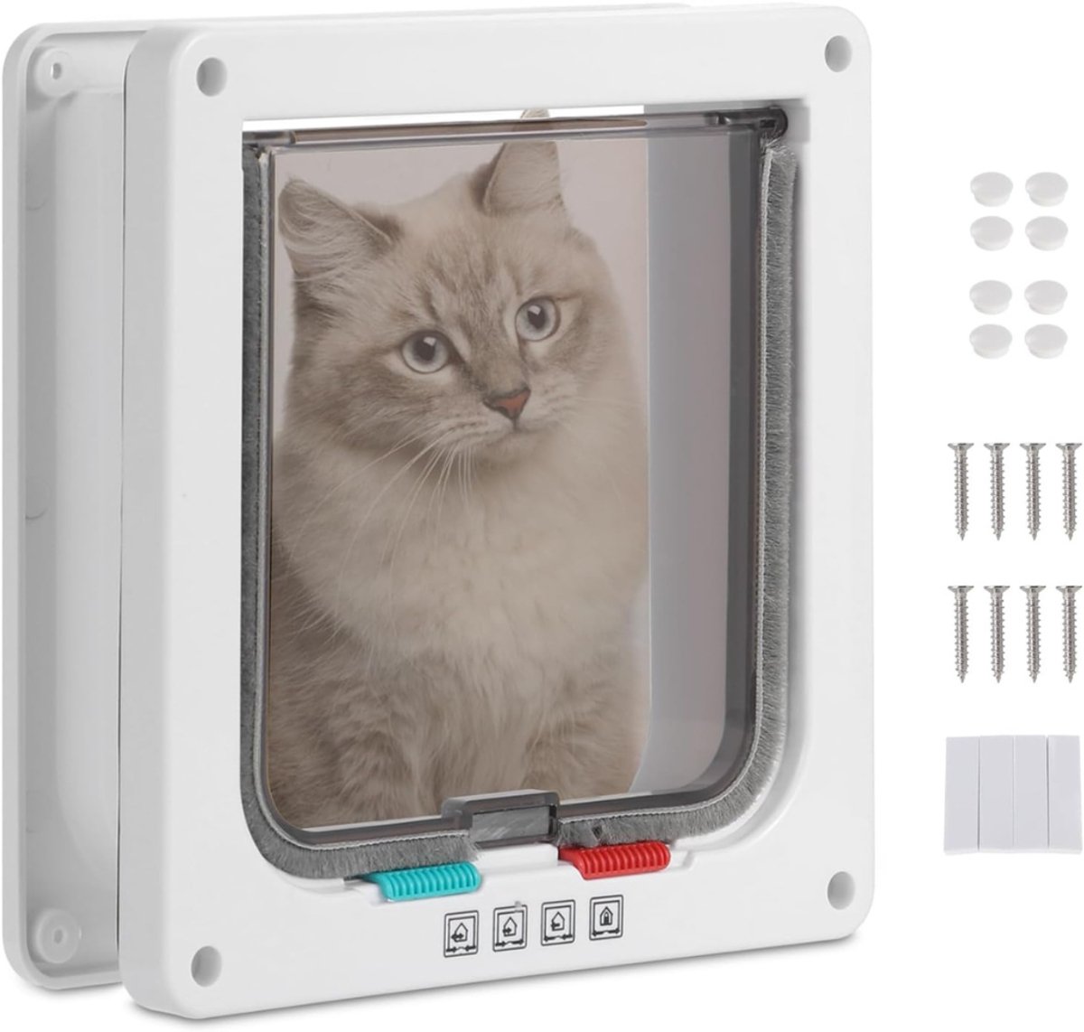 Aura® Kattenluik met Tunnel - Kattenluik - Kattenluik met Tunnel Petsafe - Wit - 6cm x 20cm x 19cm