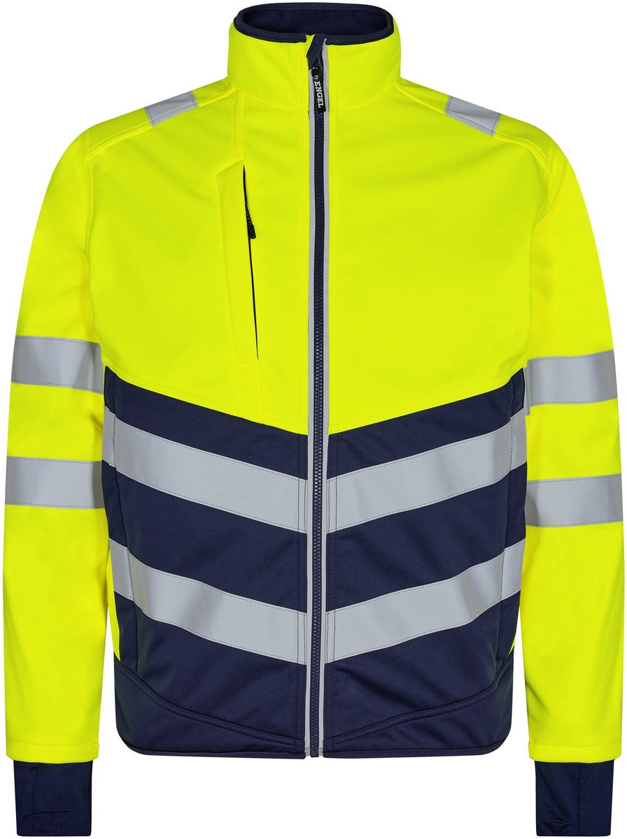 Engel Safety softshell jack 1150-237 - Hi-vis Yellow / Blue Ink - 6XL