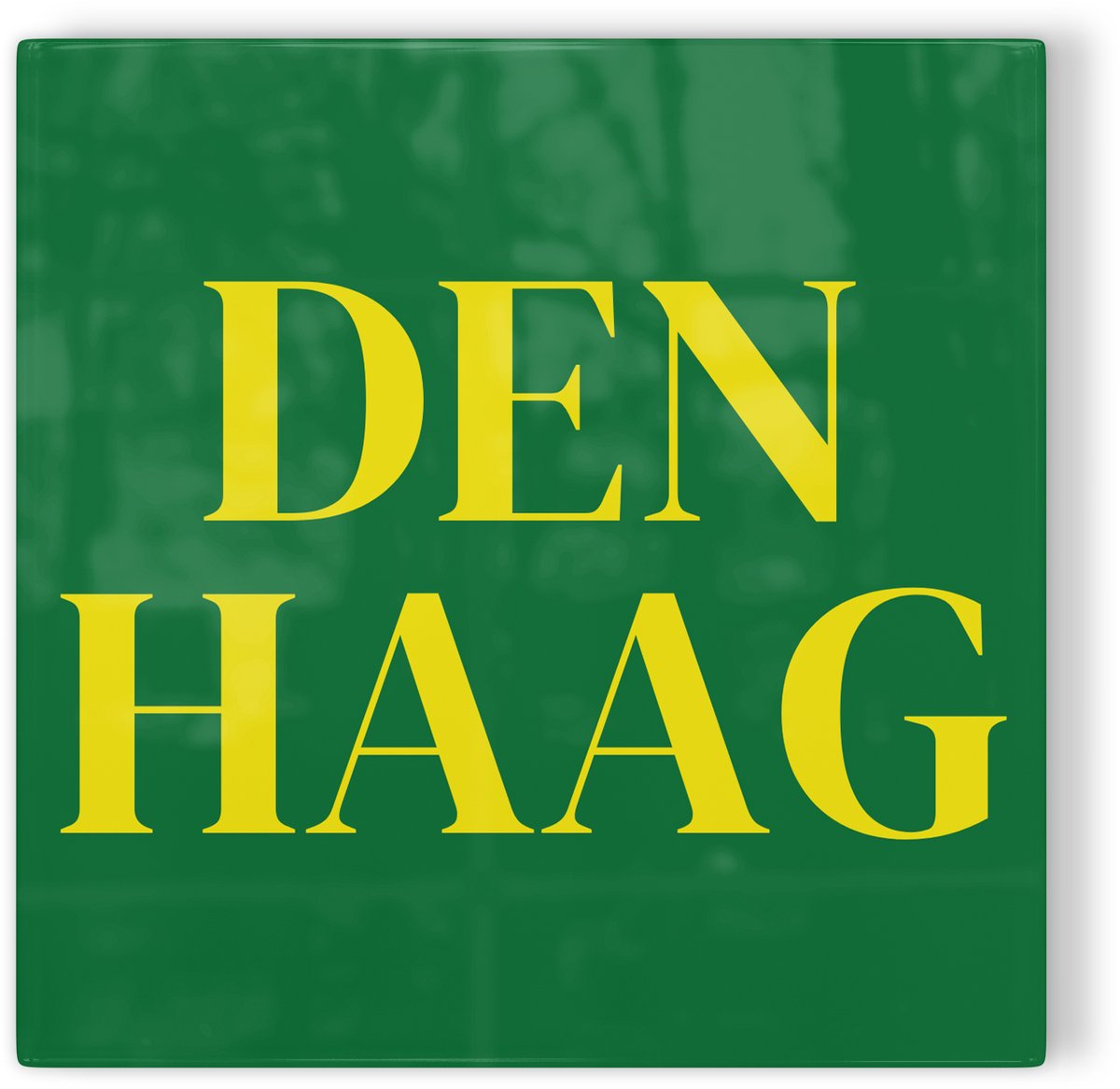 Tegeltje Den Haag - groen geel - tegeltje stad - tegeltje met tekst