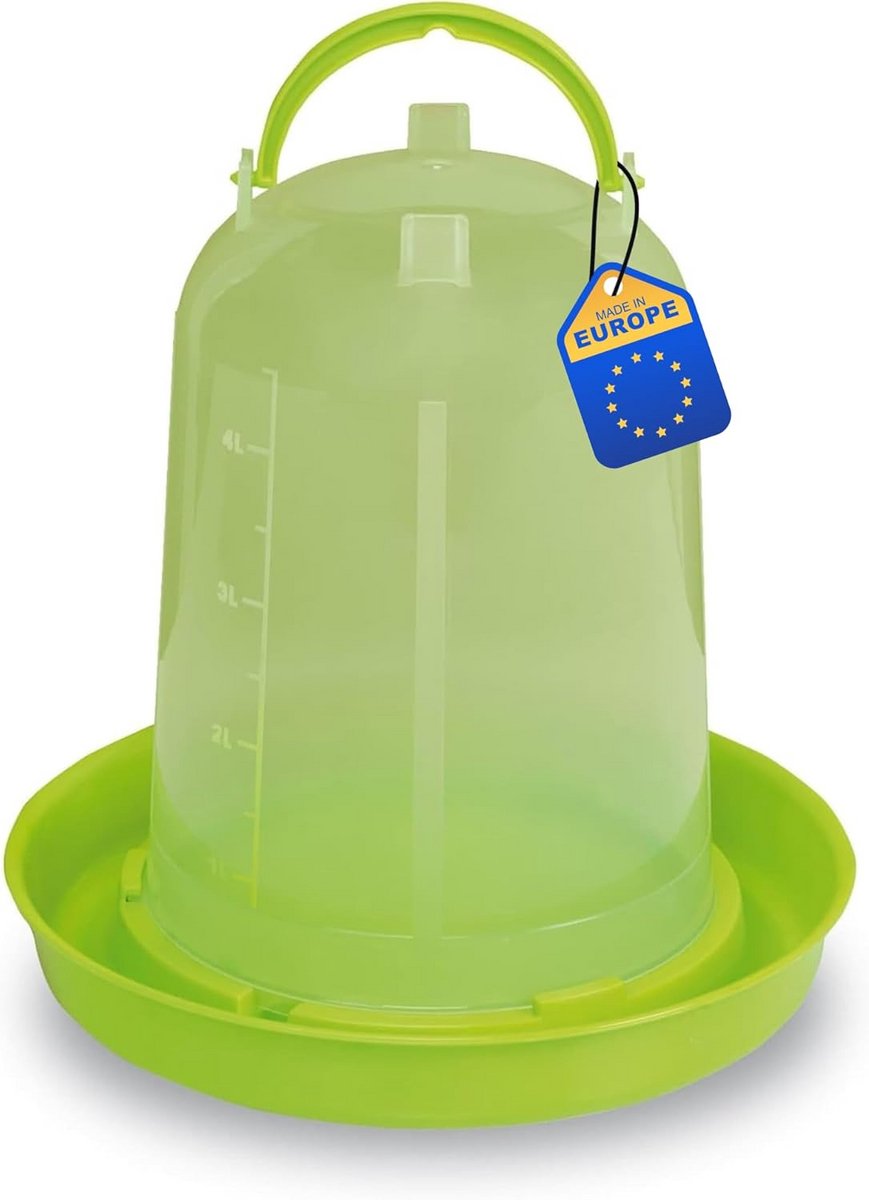 Verwarmde Kippendrinkbak 5 Liter Groen met Niveau-indicator