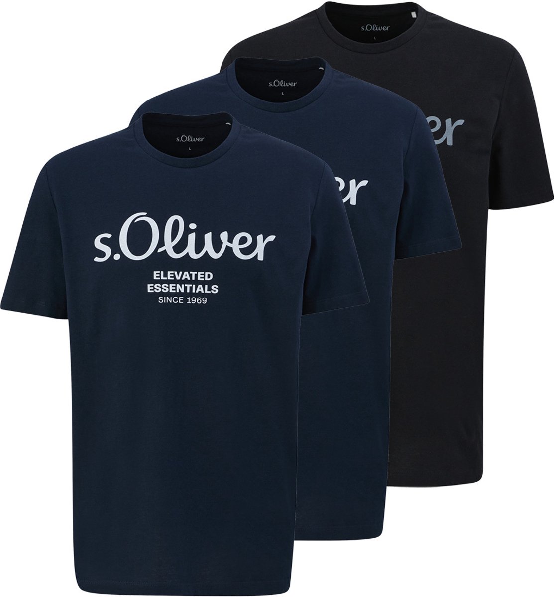 s.Oliver Heren t-shirt 3 pack Basic
