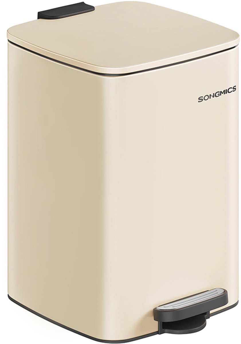 Prullenbak – Roestvrij staal – Metallic zilver – 20 liter inhoud met softclose- en stay-open-functie