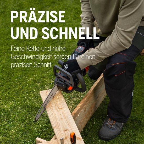 Tronçonneuse sans fil Husqvarna Aspire C15X-P4A, alimentée par batterie, lithium-ion, 18 V, vitesse de coupe élevée (avec batterie et chargeur)