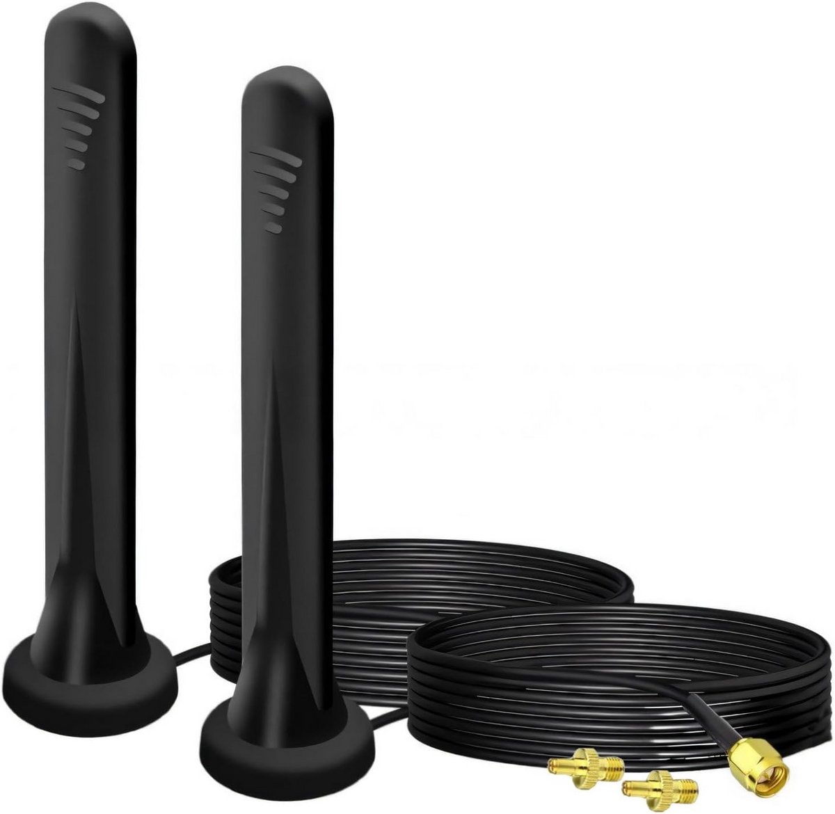 2 stuks Omni-directionele 5G/4G LTE Antenne Versterker met Magneetvoet en SMA/TS9 Connectoren