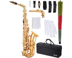 VEVOR Altsaxofoon E Majeur 23 Toetsen Sax Beginnersset met Koffer, Riem en Mondstuk