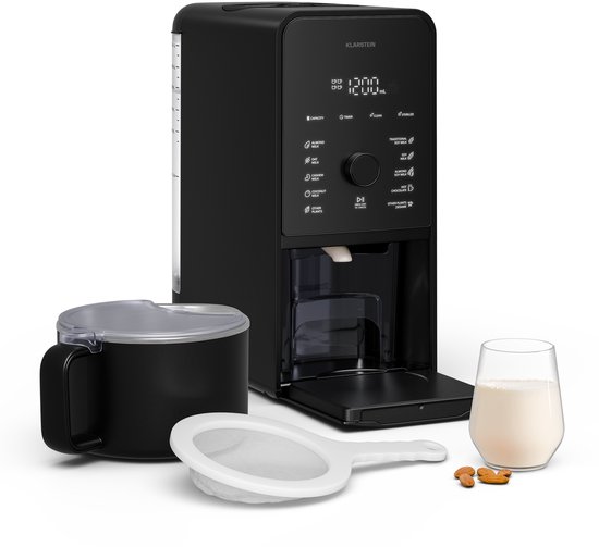 Klarstein Marcia Touch notenmelkmaker, 1200 W plantaardige melkmaker, 12 programma's, zelfreinigend, LCD-touchdisplay, 1,2 l roestvrijstalen kan, amandel-, haver- en sojamelkmaker van Merkloos — afbeelding 2