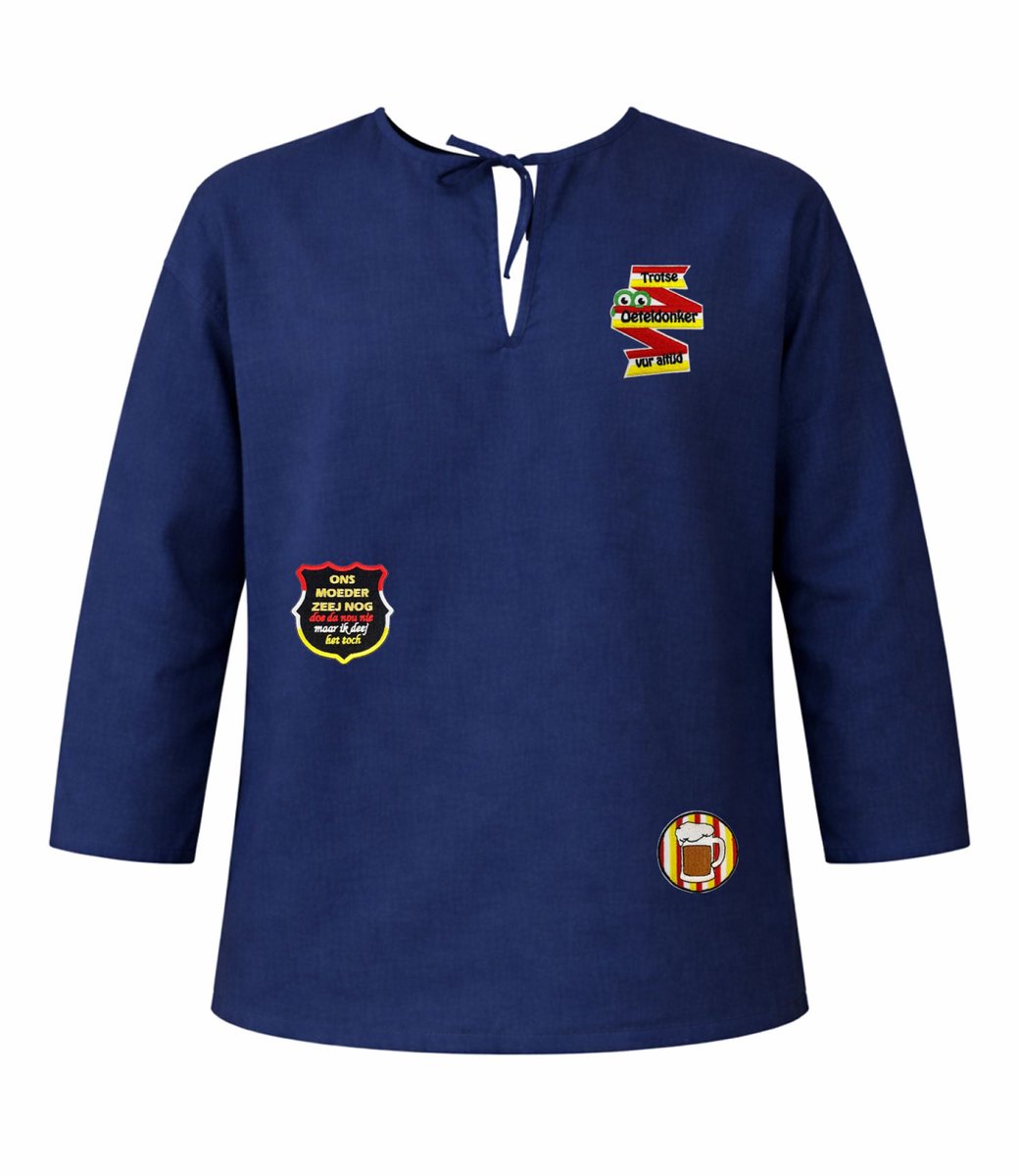 Fjesta© Oeteldonk boerenkiel met emblemen – Unisex - Blauw - Maat L
