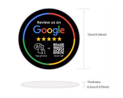 Google Review QR & NFC TafelBordje – 1 Stuk – Review Us Bord – Plakbaar voor Tafel of Balie – Zwart – Geschikt voor iPhone & Android – Meer Reviews voor Ondernemers