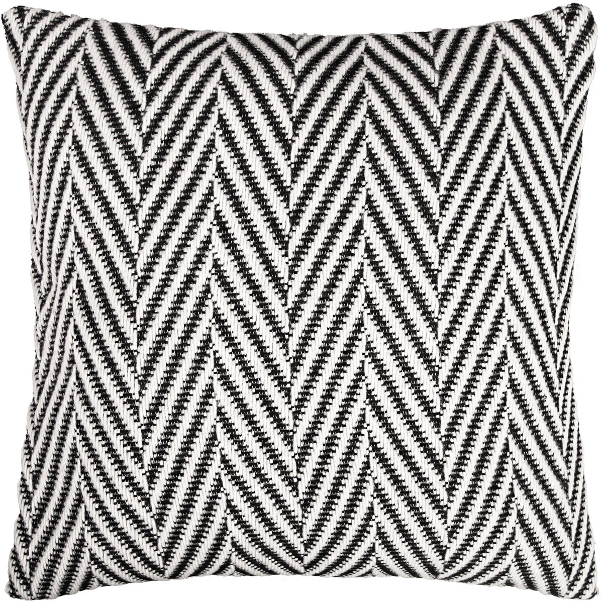 QUVIO Sierkussenhoes visgraat - Sierkussen - Kussenhoes - Kussens woonkamer - Sierkussenhoes 45x45 - Zonder vulling - Geweven - Wol - 45x45 cm - Wit - Zwart Wit, zwart