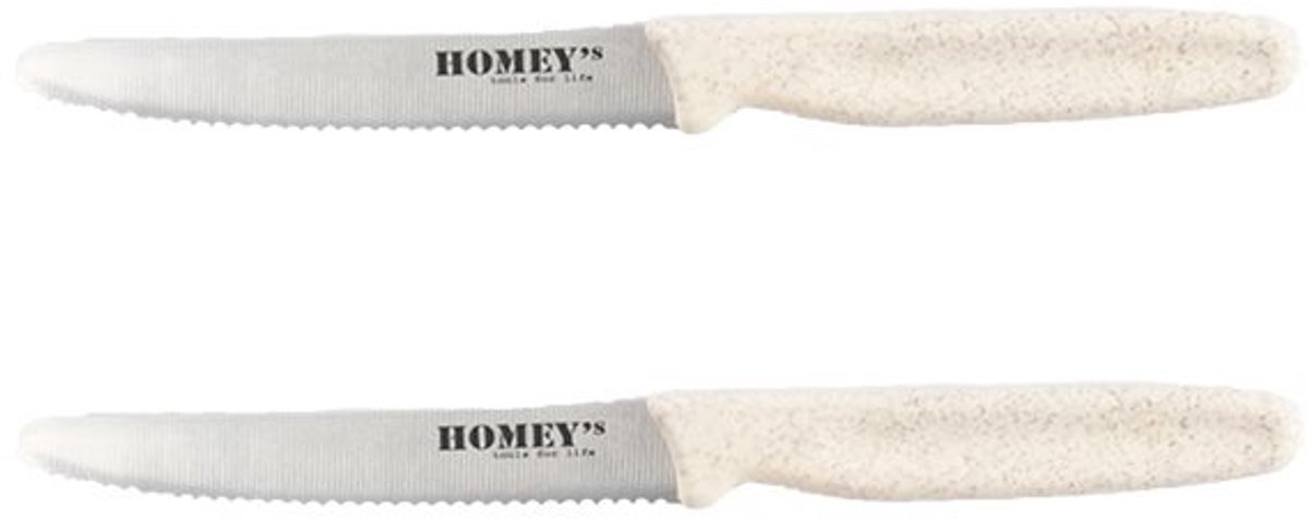 Homey's Mölti VITT 2-delige Tomatenmessenset - 11cm - Wit - Kartel
