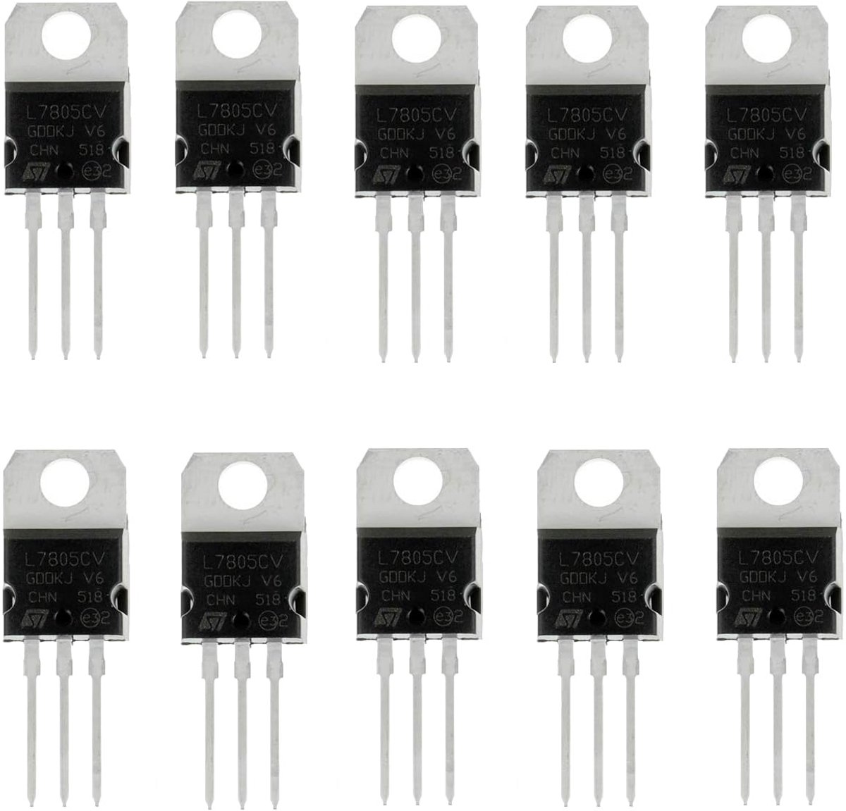 10x Spanningsregelaar 5V 1.5A - Vast Voltage Stabilisator TO-220