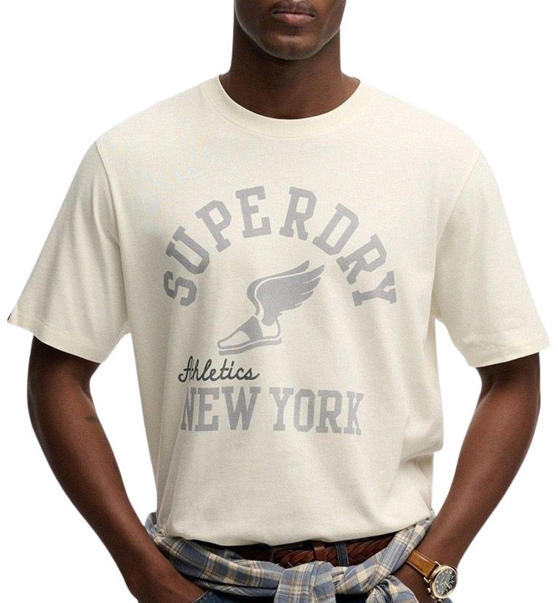 Superdry Athletic Essential Shirt Heren Creme