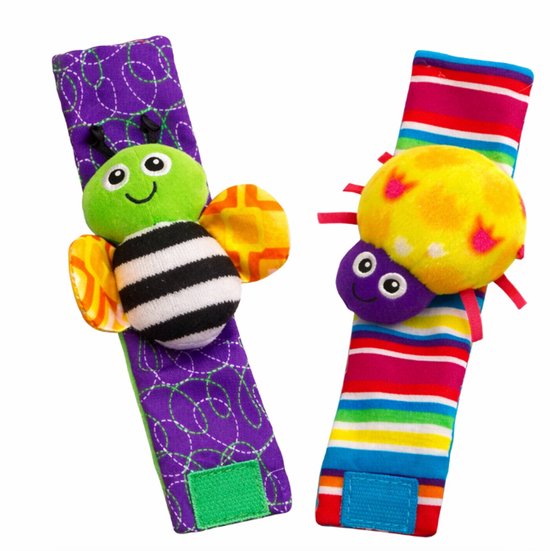 Rieba® Baby Rammelaar Sokken - Armbanden - 4-delig Rammelaar Set - Pols en Voetrammelaar - Sokjes - Knuffels - Speelgoed - 0 t/m 12 maanden van rieba — afbeelding 3