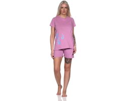Normann damespyjama shorty met korte mouwen en korte pyjamabroek in stippenlook