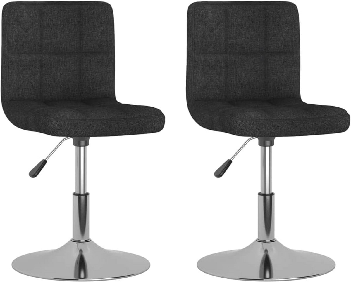Draaibare Eetkamerstoelen Zwart - Set van 2 - In Hoogte Verstelbaar