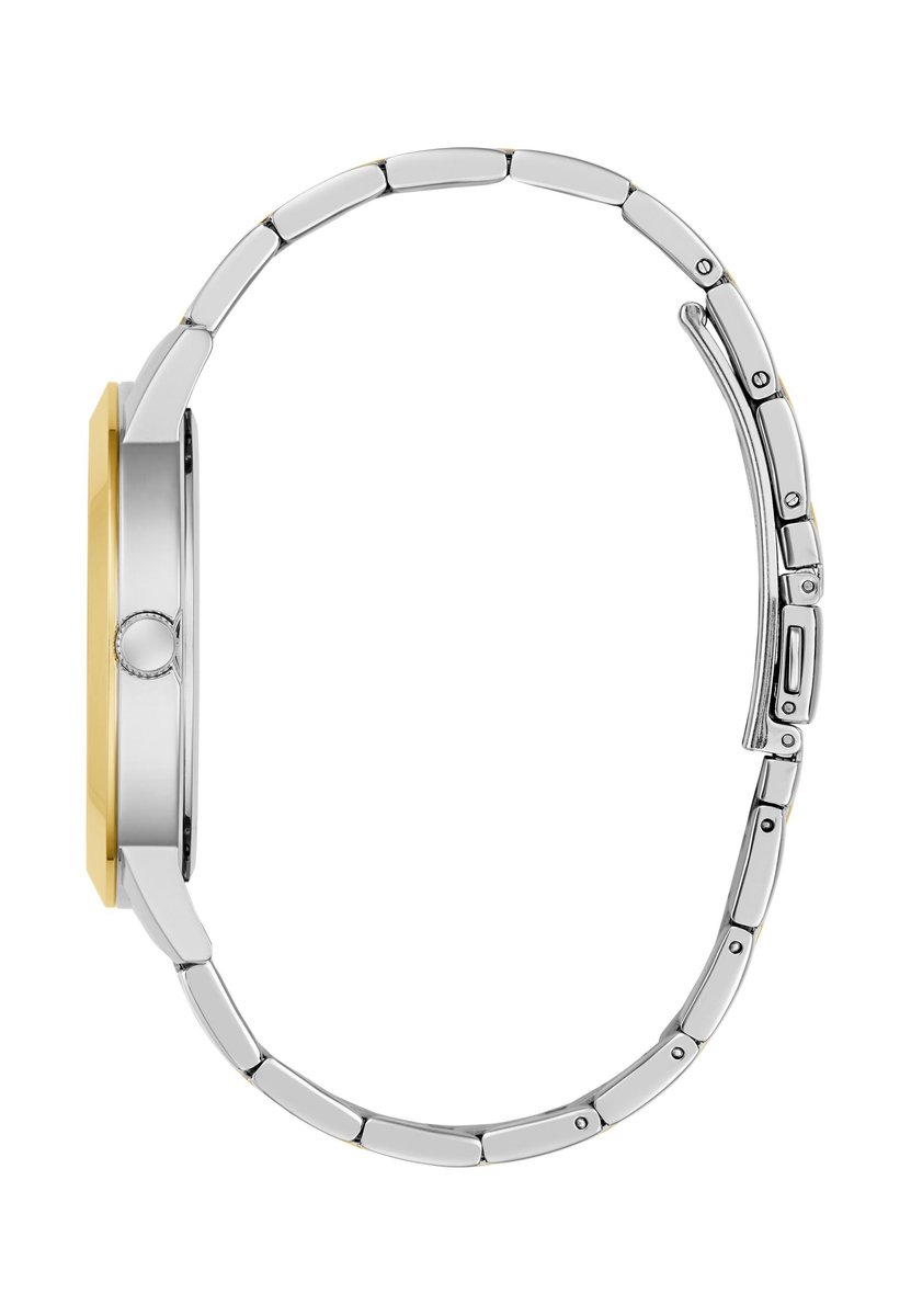 Guess Asset Quartz Analoog Horloge 2-Toon Kast: 100% Roestvrij Staal | Armband: 100% Echt Leer 44 mm U1467G4M