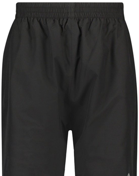 Zwarte regenbroek met elastische tailleband.