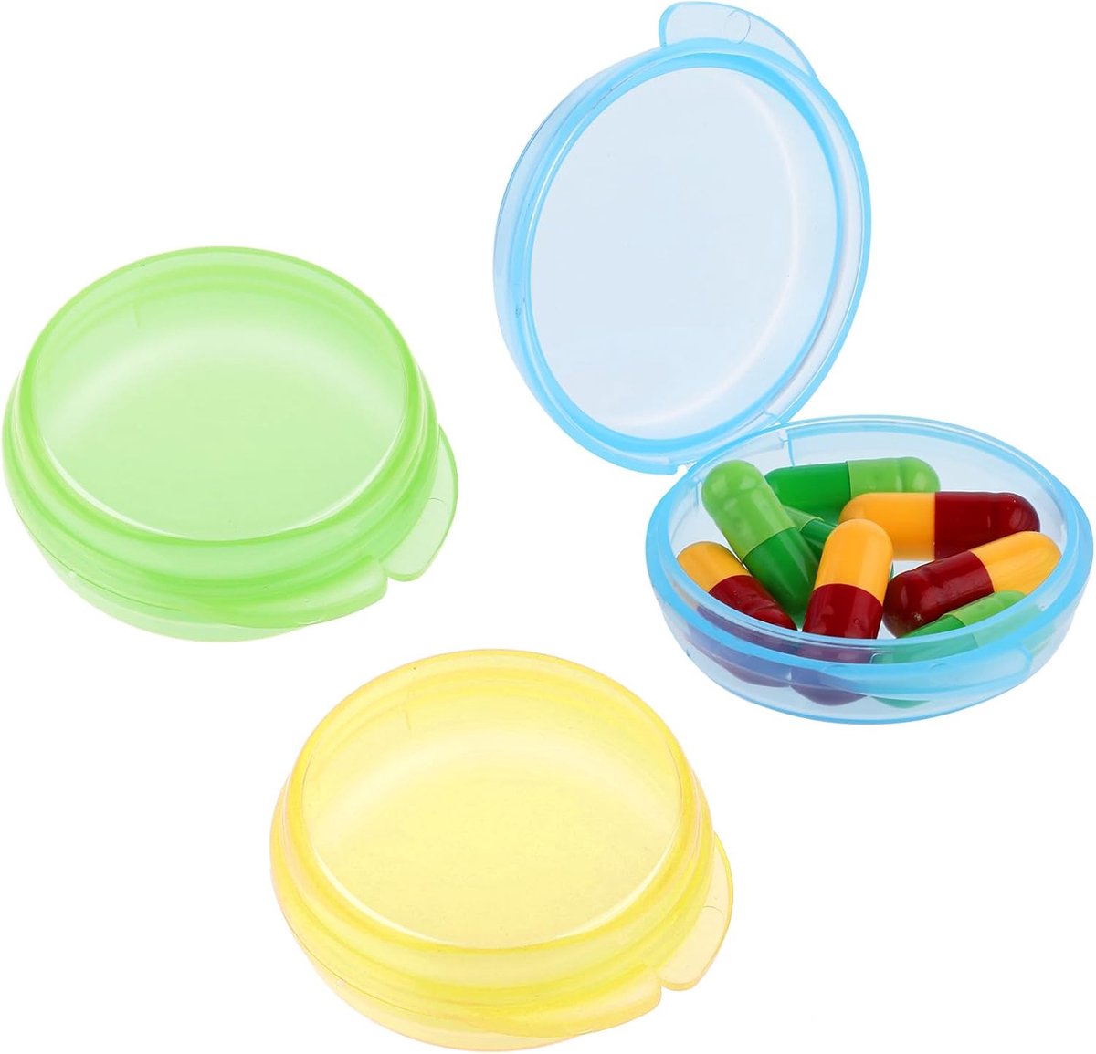 Famanu – Mini pillendoos set van 3, compacte tablettencontainers voor tas of broekzak