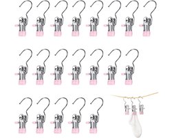 Clips - 20 stuks - 10,5x4 cm - Metalen clips - Wasknijpers - Clips die geen sporen achterlaten - Hoedenclips - Sokkenclips - Elastische clips - Opbergrek - Opbergclips - Haken - Huishoudelijke clips - Geschikt voor kledinghaken, kledingclips, hoeden