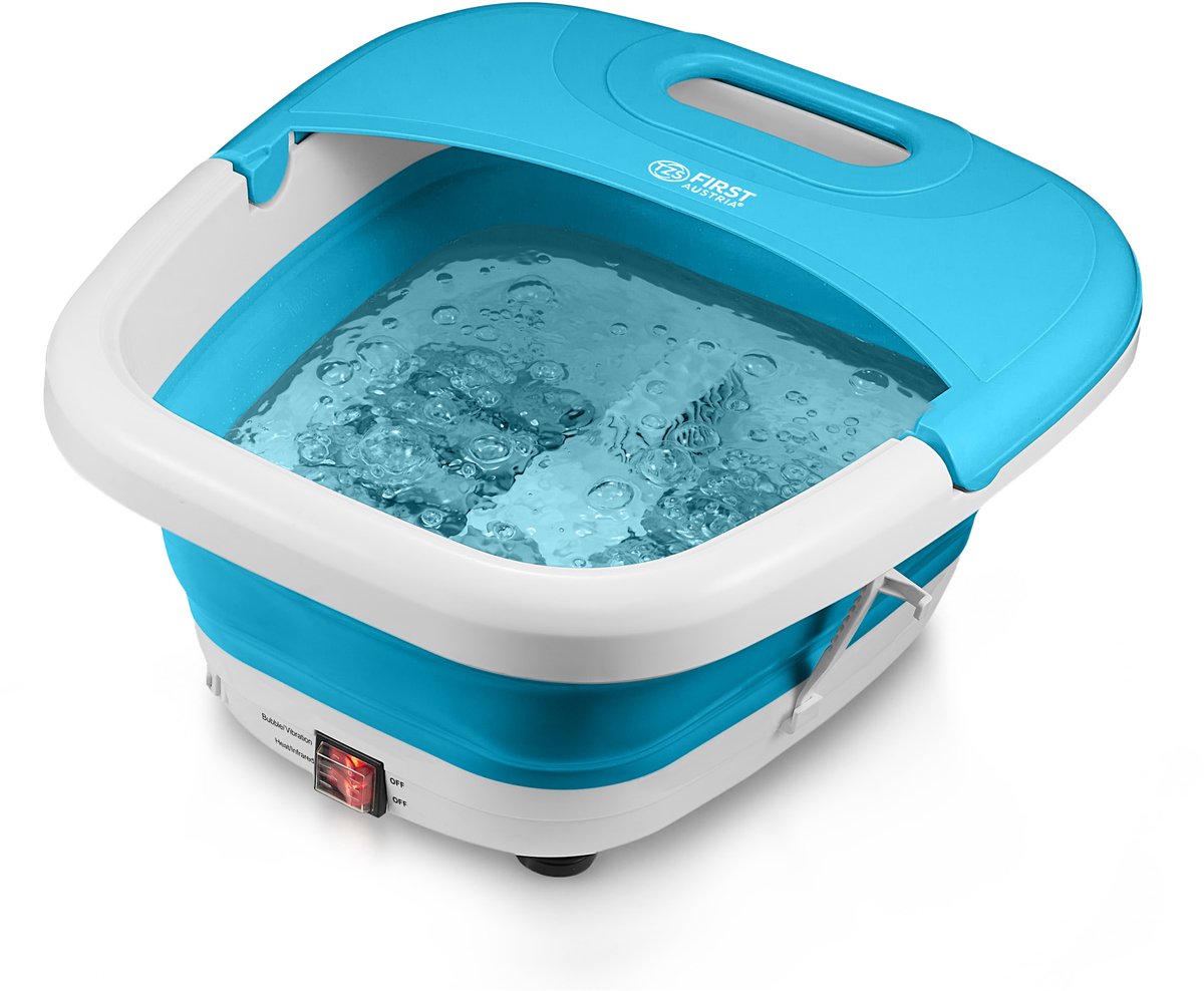 Bol.com TZS First Austria Voetenbad Inklapbaar - 450W - Met Massage - Voetmassage apparaat - 45 °C - Blauw aanbieding