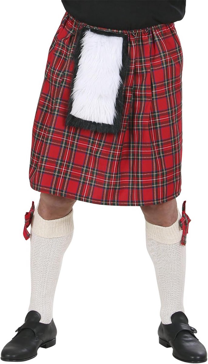 Kostuum voor volwassenen in zwart en rood - Kilt Scozzese