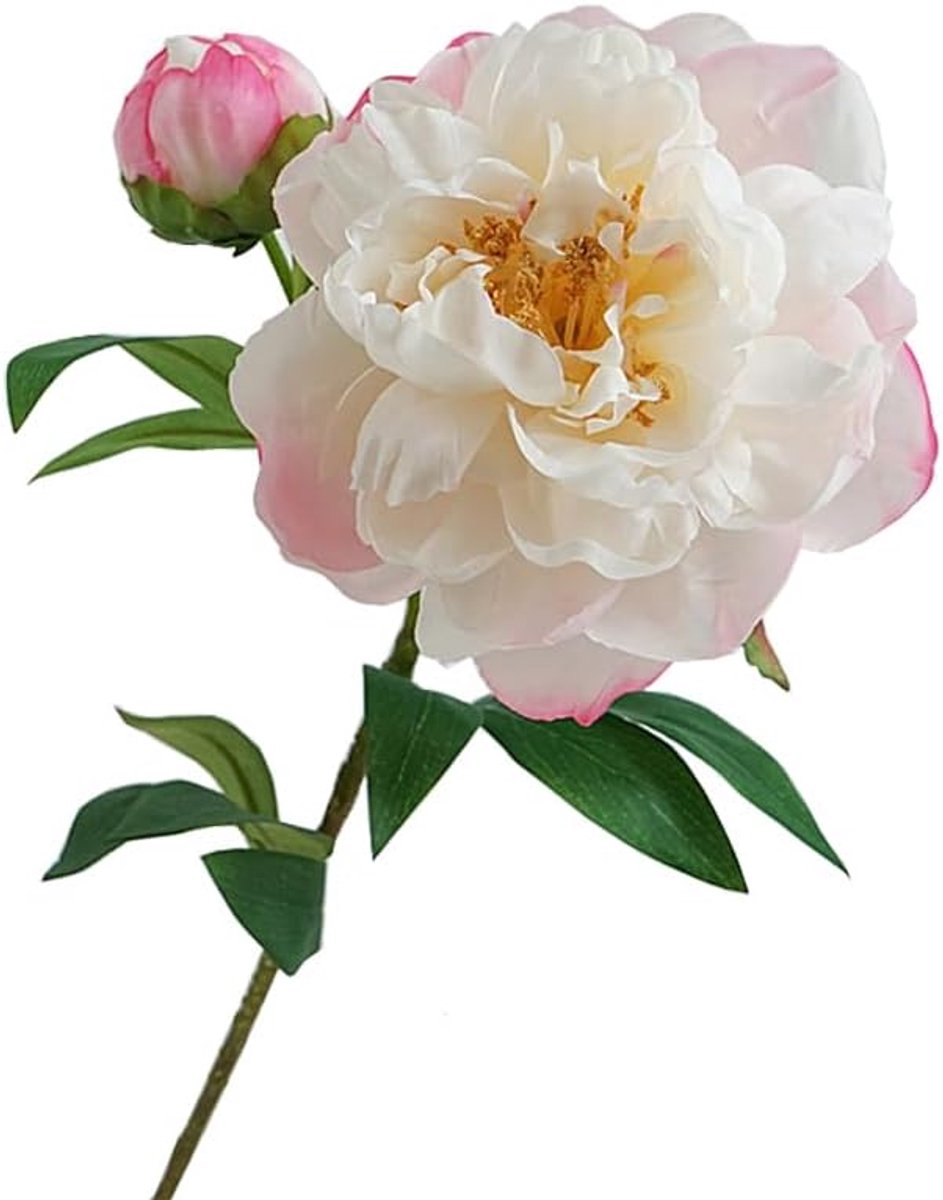 Vintage zijden bloemen voor bruiloftsdecoratie - 4 stuks lichtroze kunstpioenen