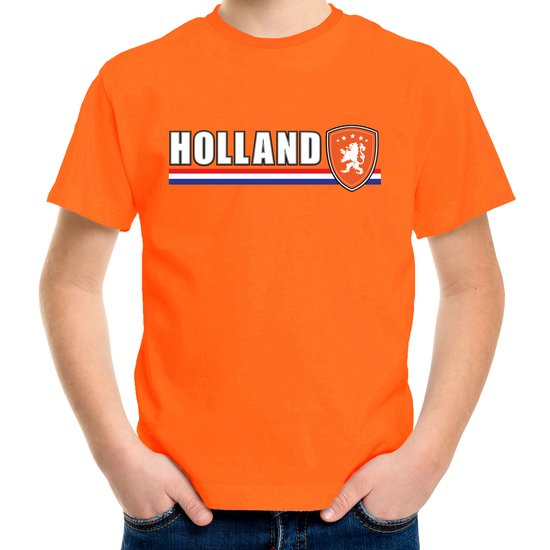 Bellatio Decorations EK / WK Supporters t-shirt - voor kinderen - HOLLAND - Koningsdag 158/164