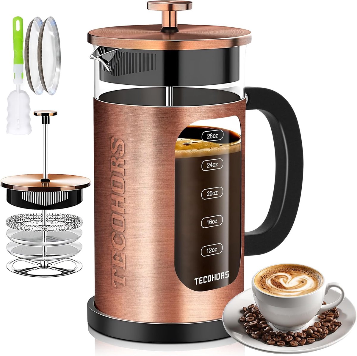 RVS Franse Press Koffiezetter 34oz - Duurzaam en Hittebestendig