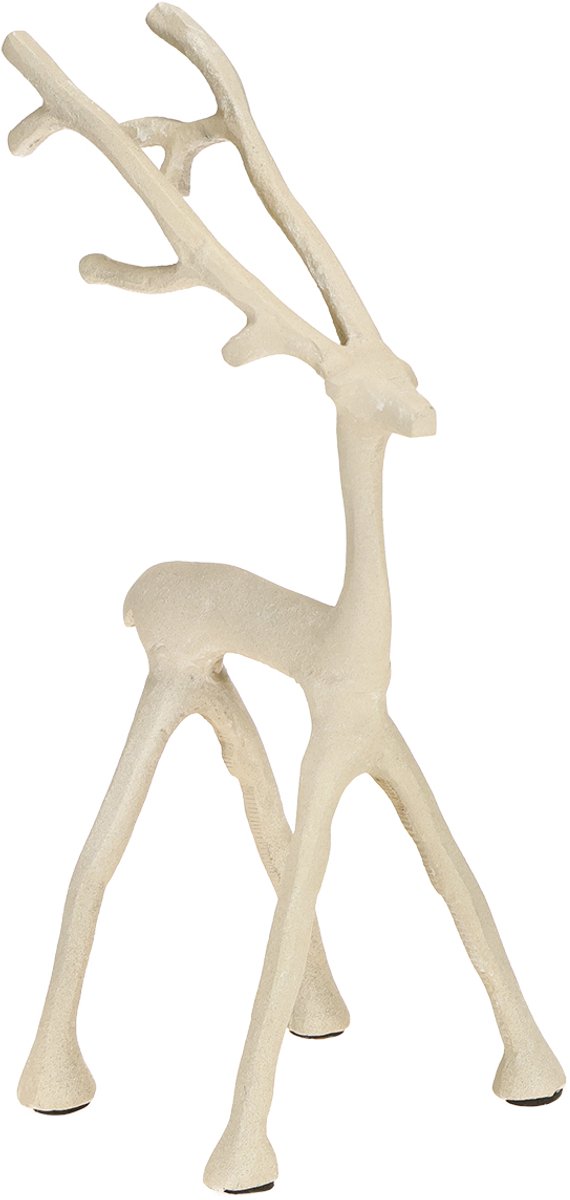 Rendier decoratie hert figuur metaal grijs klei optiek H27.5cm