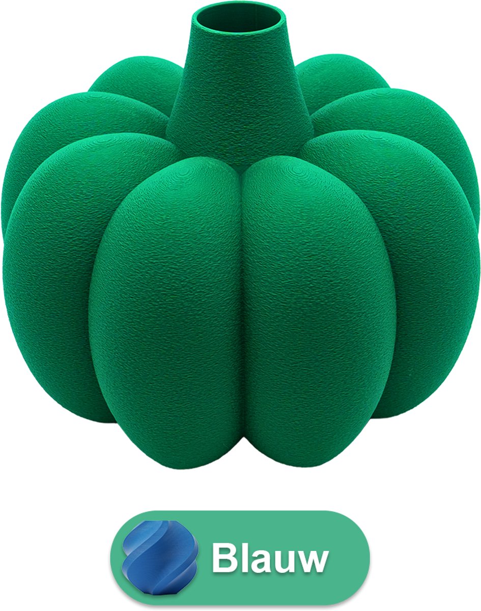 Lovora Pomela organische vaas – Decoratieve vaas - Blauw - 3d geprinte vaas – geschikt voor droogbloemen