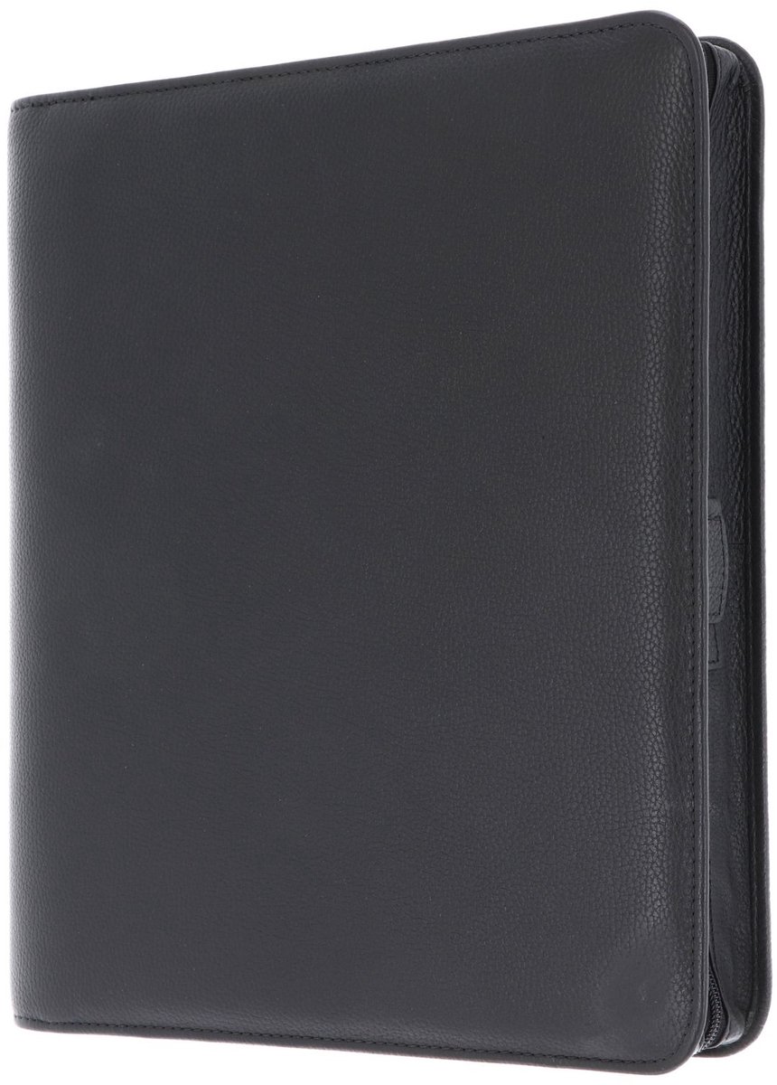 LEONHARD HEYDEN Leren schrijfmappen met laptopvak Berlin Schreibmappe 7349 Schwarz zwart