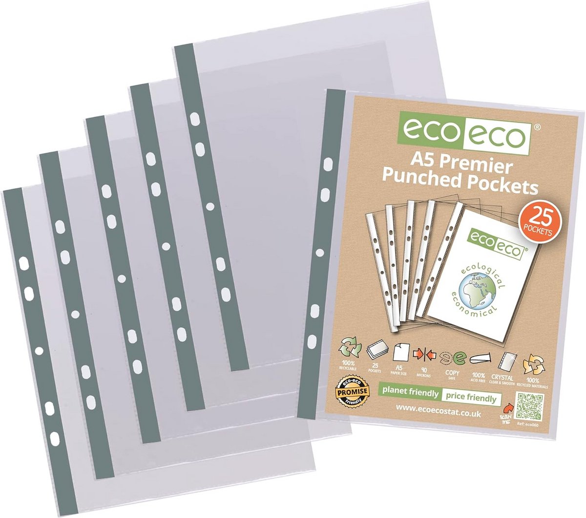 100% Gerecyclede Multi Geperforeerde Zak in A5 Formaat - Perfect voor Archivering