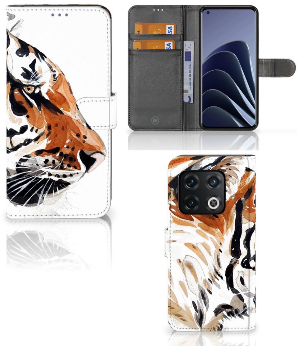 Hoesje OnePlus 10 Pro Watercolor Tiger