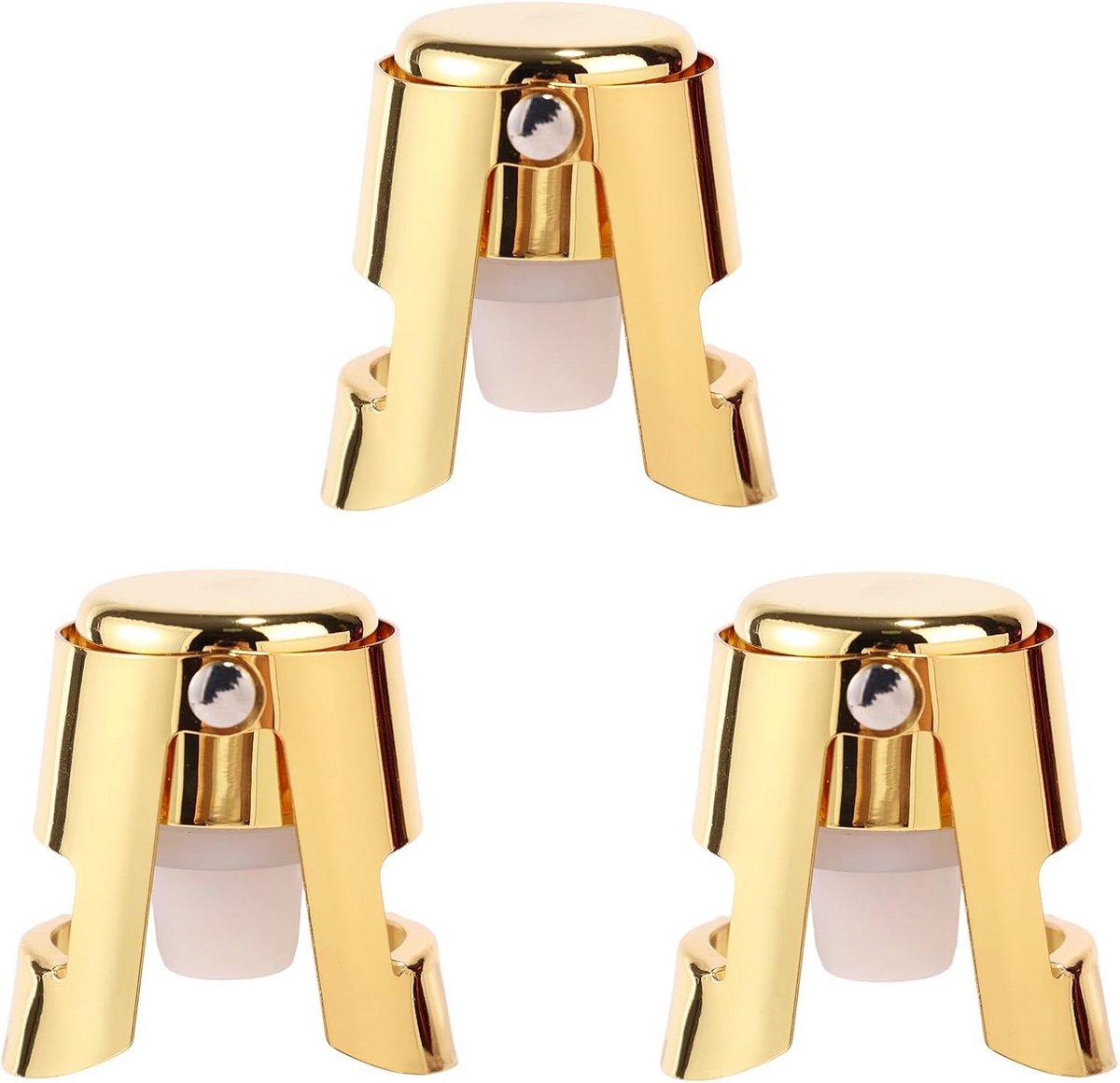 Champagne Stoppers - Roestvrij Staal en Siliconen - Herbruikbare Wijnstopper voor Bubbels