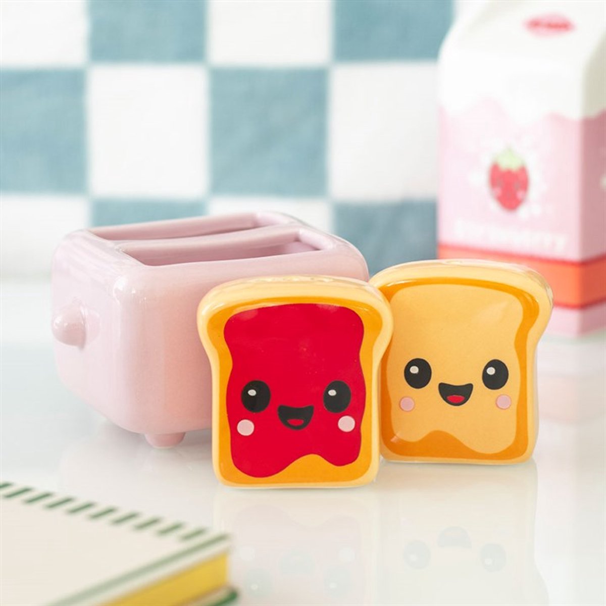 Something Different - Kawaii Toast Peper en Zoutstel - Multicolours