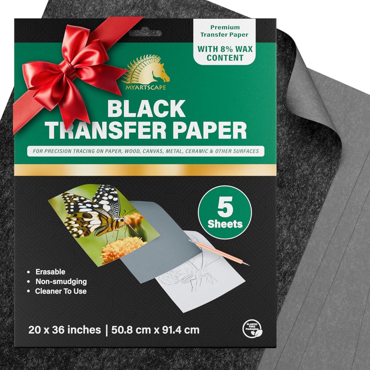 Overdrachtpapier voor Kunstenaars - 20" x 36" - 5 Vellen Waxed Carbon Papier voor Traceren