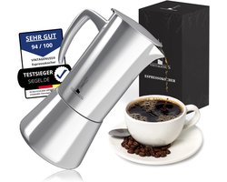 Inductie Espresso Maker van Roestvrij Staal voor 6 Kopjes - Ideaal voor Camping