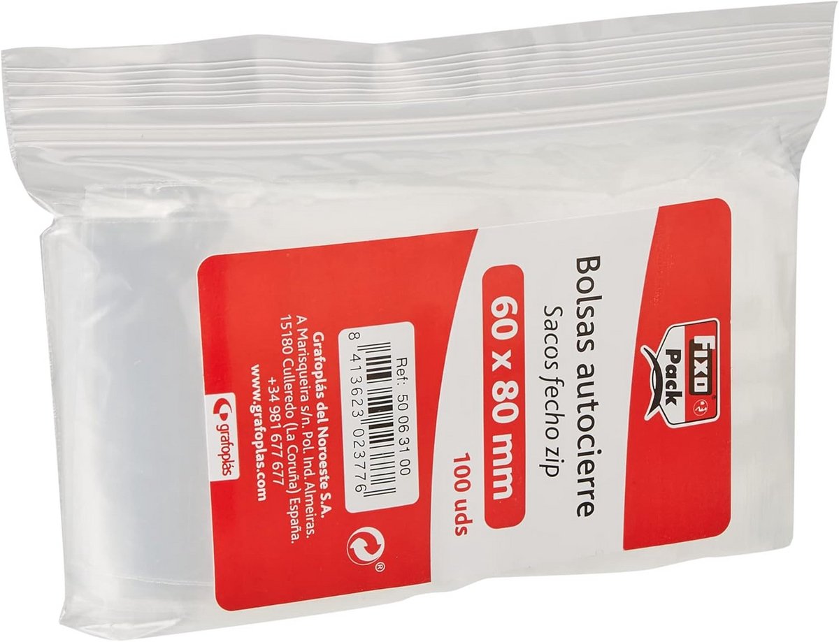 Zelfsluitende Zakjes 60 x 80 mm - 100 Stuks Transparant