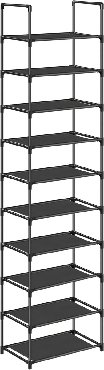 Schoenenrek met 10 planken, smal ontwerp voor optimale ruimtebenutting
