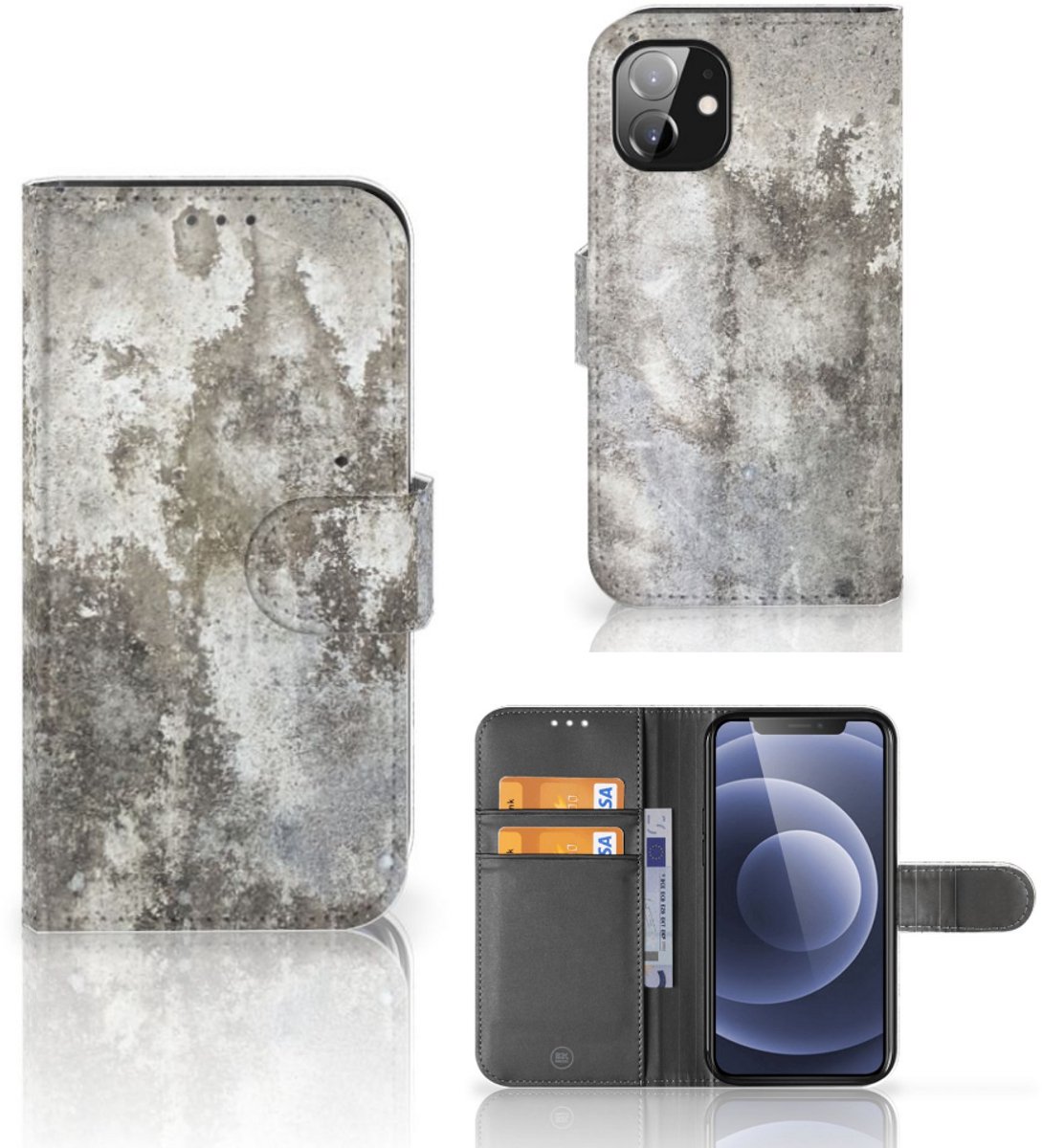 Apple iPhone 12 Mini Bookcase Beton Print