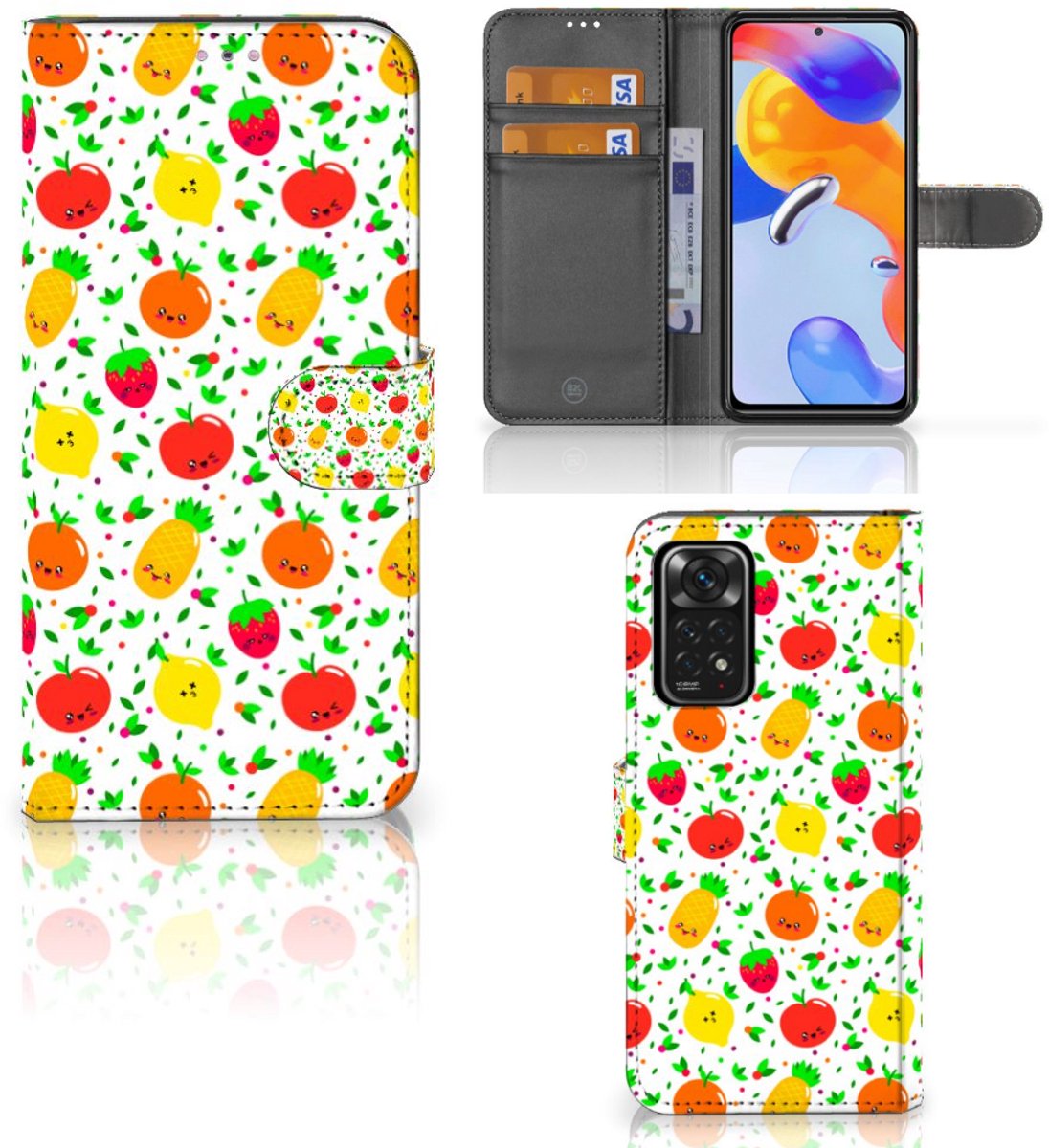 Book Case voor Xiaomi Redmi Note 11 Pro 5G/4G Book Cover Fruits