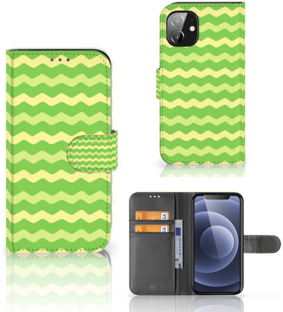 Apple iPhone 12 Mini Telefoon Hoesje Waves Green