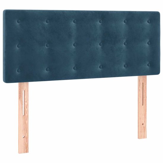 vidaXL - Sommier tapissier - avec - matelas - velours - bleu foncé - 80x200 - cm