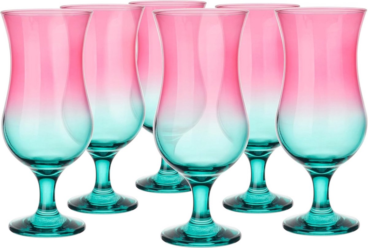 Set van 6 Cocktailglazen 420 ml - Pina Colada, Long Drink & Milkshake
