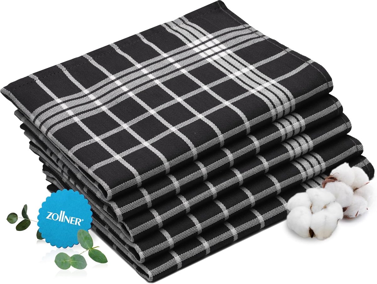 Set van 5 Geruite Theedoeken 50x70 cm - 100% Katoen, Duurzaam en Absorberend